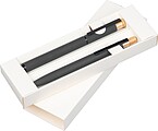Writing set with pen and rollerball made from recycled aluminium, anthracite