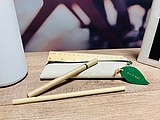 Writing set with ruler, eraser, sharpener, pencil and rollerball
