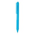 X9 solid pen with silicone grip, blue