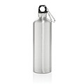 XL aluminium waterbottle with carabiner, silver