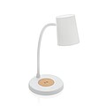 Zenara RCS recycled plastic and cork 15W wireless desk lamp, white