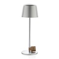 Zenic RCS recycled plastic USB re-chargable table lamp, silver