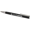 Ziguur recycled aluminium ballpoint pen (blue ink), solid black