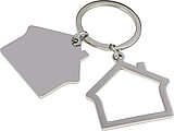 Zinc alloy house keychain