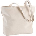 Zippered cotton tote bag 15 l, 320 g/m2 , natural