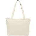 Zippered cotton tote bag 15 l, 320 g/m2 , natural