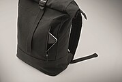 Zippered rolltop 15 inch laptop backpack