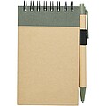 Zuse A7 recycled jotter notepad with pen, heather green