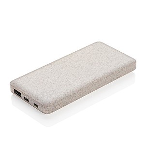 10.000 mah wheat straw powerbank, brown