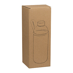 1000 ml glass bottle with neoprene sleeve, silver