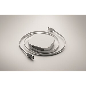 100W retractable charging cable, white