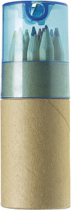 12 Colour pencils with sharpenerPale blue