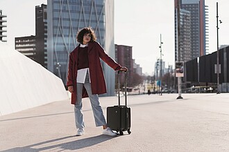 14 inch underseat luggage trolley with 4 wheels in ABS