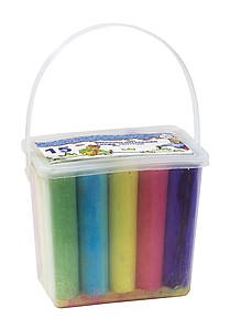 15 piece street chalk "Avenue" in square bucket,colour coloured