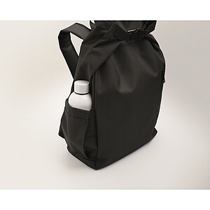 15 roll top laptop backpack, black