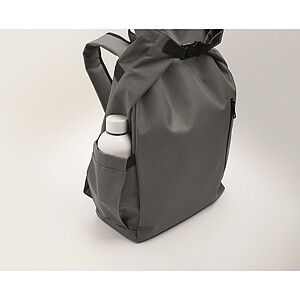 15 roll top laptop backpack, stone grey