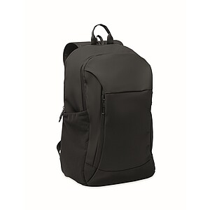 15" soft PU laptop backpack, black