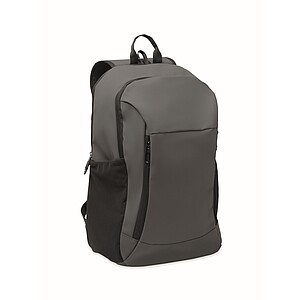 15" soft PU laptop backpack, stone grey