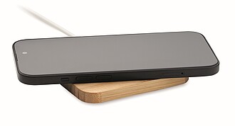 15W wireless charger in bamboo, wood