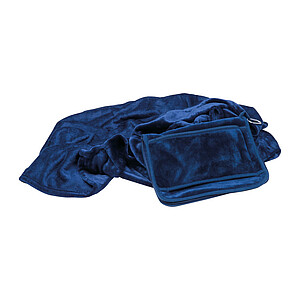 2 in 1 soft blanket with pillow, dark blue
