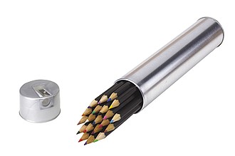 20 piece coloured pencil set "Colour balance", sharpened, in round metal tin,colour silver