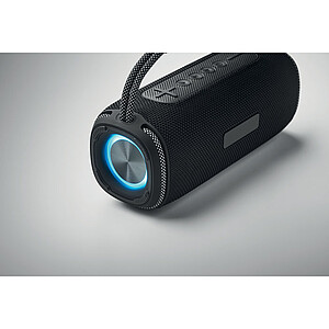 2x10 W wireless portable speaker with 2400 mAh rechargeable battery.