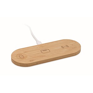 3 in 1 15W wireless charger, wood
