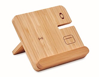 3 in 1 15W wireless charger, wood