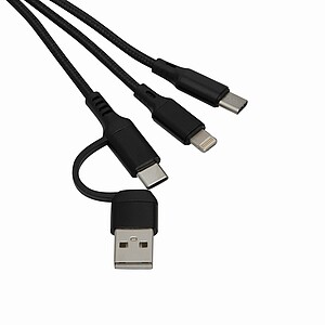 3-in-1 charging cable, black