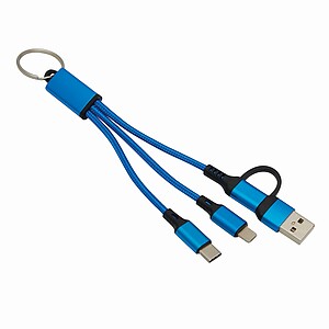 3-in-1 charging cable, blue