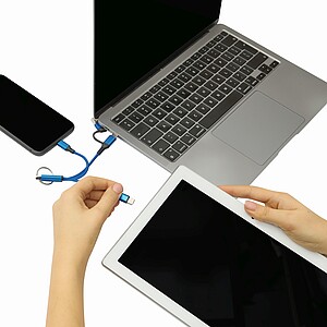 3-in-1 charging cable, blue