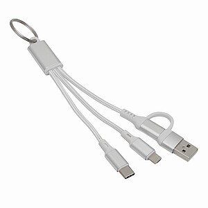 3-in-1 charging cable, silver