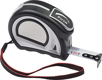 3 meter steel measuring tape, black