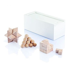 3 pcs brain teaser set, white