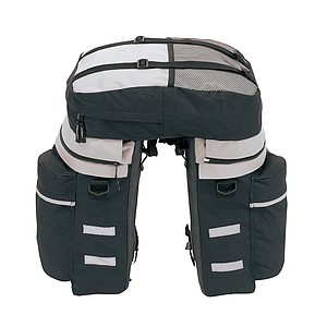 3 piece bike bag set "Bike" with raincover,colour black, grey