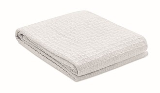 300 gr/m2 lightweight cotton waffle blanket.