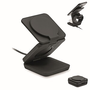 3in1 foldable charging station, black