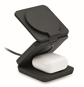 3in1 foldable charging station, black