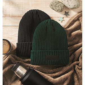 3M knitted beanie with cuff, dark green