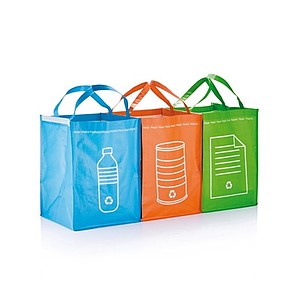 3pcs recycle waste bags, brown
