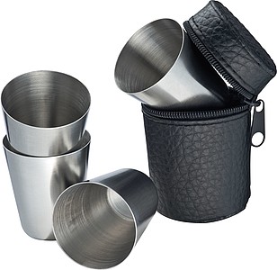 4 stainless steel caps, black