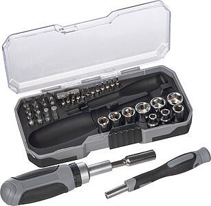 41-piece tool set incl. ratchet, black