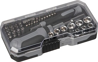 41-piece tool set incl. ratchet, black