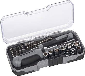 41-piece tool set incl. ratchet, black