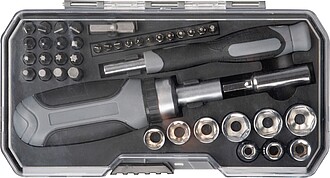 41-piece tool set incl. ratchet, black