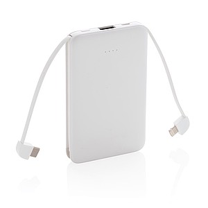 5.000 mAh Pocket Powerbank with integrated cables