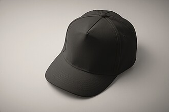 5 panel baseball cap, black