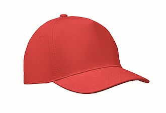 5 panel baseball cap, red