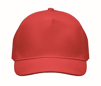 5 panel baseball cap, red