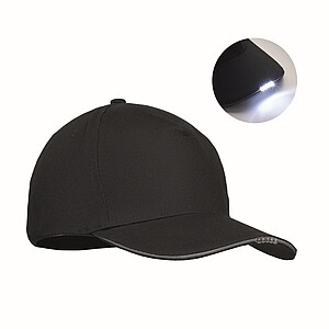 5 panel LED cotton cap 220gr/m2, black